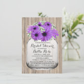 メイソンジャルパープルデイジーブライダルシャワーデイジー3 招待状 (スタンド正面)
