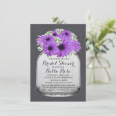 メイソンジャルパープルデイジーブライダルシャワーデイジー3 招待状 (スタンド正面)