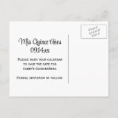 メイソンジャルホワイトデイジークインセアニラ日付を保存 案内ポストカード (裏面)