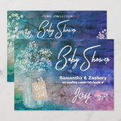 *~* メイソンジャーとベイビーズブレスのクラシックベイビーシャワー 招待状 (正面/裏面)