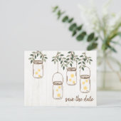 メイソンジャーとホタルのようなナチュラルウェディング 案内ポストカード (スタンド正面)