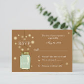 メイソンジャーとホタルのハート RSVP 返信 招待状 (スタンド正面)