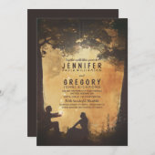 メイソンジャーとホタルのラスティックな結婚式の招待状 招待状 (正面/裏面)