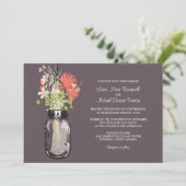 メイソンジャーとワイルドフラワーの結婚式招待状 招待状 (スタンド正面)