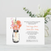 メイソンジャーとワイルドフラワーの結婚式・婚約 招待状 (スタンド正面)