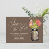 メイソンジャーとワイルドフラワーのSave the Date セーブザデート (スタンド正面)