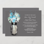 メイソンジャーとワイルドフラワーズの結婚式招待状 招待状 (正面/裏面)