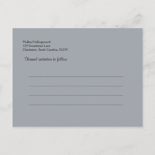 メイソンジャーとワイルドフラワーズの結婚式招待状 案内ポストカード (裏面)