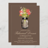 メイソンジャーとワイルドフラワーリハーサルディナー 招待状 (正面/裏面)