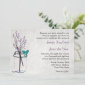 メイソンジャーと紫の枝の結婚式招待状 招待状 (スタンド正面)