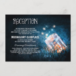 メイソンジャーに蛍が入った青い夜の結婚式の披露宴 エンクロージャーカード