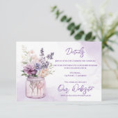 メイソンジャーのフローラに紫の結婚花を詳細 エンクロージャーカード (スタンド正面)