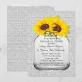 メイソンジャーひまわりリハーサルディナー sunflwr8 招待状 (正面/裏面)