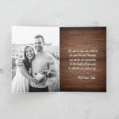 メイソンジャーを使った素朴なウェディング サンキューカード (内部)