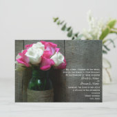 メイソンジャーオブピンク&ホワイトローズバーンズ結婚 招待状 (スタンド正面)