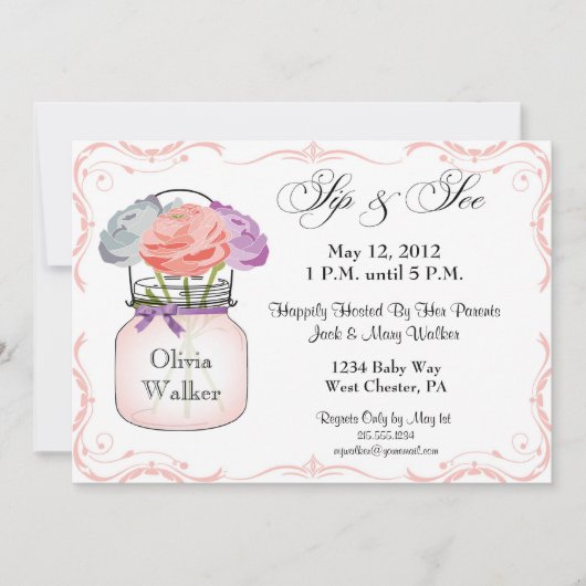 メイソンジャーシップアンドシーガール招待状 招待状 (正面)