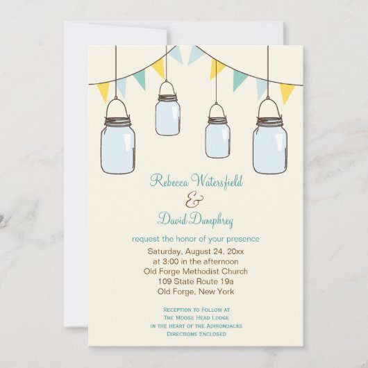メイソンジャースカントリーテーマ結婚式招待状 招待状 (正面)
