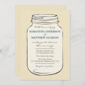 メイソンジャースタイル2結婚式招待状-青 招待状 (正面/裏面)