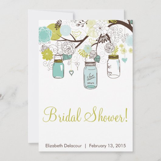 メイソンジャース春フローラブライダルシャワー招待 招待状 (裏面)