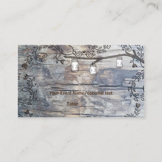 メイソンジャース&ラブバード素朴ブランチテーブルプレイス プレイスカード (正面)