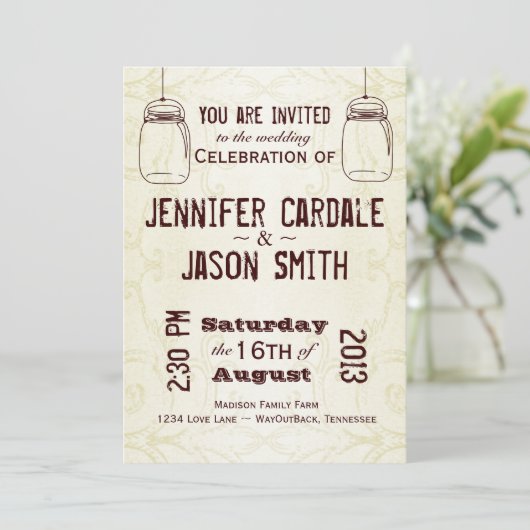 メイソンジャーズカントリースワールズ結婚式招待状 招待状 (スタンド正面)