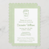 メイソンジャーセージベビーシャワー招待状 招待状 (正面/裏面)