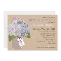 メイソンジャーハイドランジア素朴ブライダルシャワー