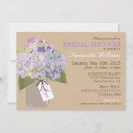 メイソンジャーハイドランジア素朴ブライダルシャワー 招待状
