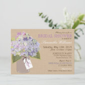 メイソンジャーハイドランジア素朴ブライダルシャワー 招待状 (スタンド正面)