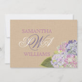 メイソンジャーハイドランジア素朴ブライダルシャワー 招待状 (裏面)