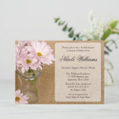 メイソンジャーバーラップソフトパープルデイジーブライダルシャワー 招待状 (スタンド正面)