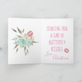 メイソンジャーフラワーとバタフライキス可愛い カード (内部)