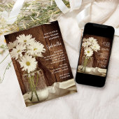 メイソンジャームアンドホワイトデイジーズバーンブライダルシャワー 招待状