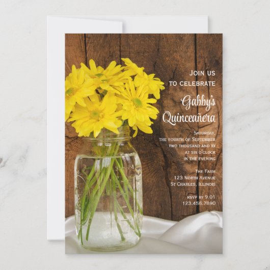 メイソンジャールとイエローデイジークインセアニラ 招待状 (正面)