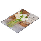 メイソンジャールとホワイトチューリップカントリーバ結婚ンズ ノートブック (左側)