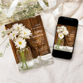 メイソンジャールとホワイトデイジークインセアニラバーンパーティー 招待状