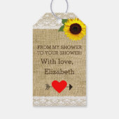 メイソンジャールひまわりブライダルシャワー ギフトタグ (裏面)