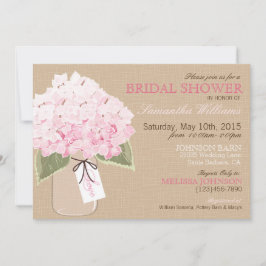 メイソンジャールアジサイ素朴ブライダルシャワー 招待状