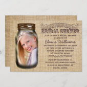 メイソンジャールバ素朴ーラップブライダルシャワー招待 招待状 (正面/裏面)