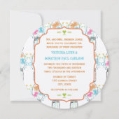 メイソンジャールピンクコーラルターコイズフローラ結婚ズ 招待状 (正面)