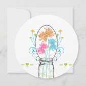 メイソンジャールピンクコーラルライムアクアフローラズ 招待状 (裏面)