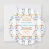 メイソンジャールピンクコーラルライムアクアフローラズ 招待状 (正面)