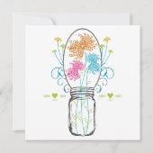 メイソンジャールピンクコーラルライムアクアフローラズ 招待状 (裏面)