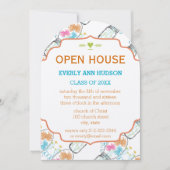 メイソンジャールピンクサンゴターコイズフローラ卒業 招待状 (正面)