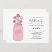 メイソンジャールフラワーズブライダルシャワーパーティー招待状 招待状 (正面/裏面)
