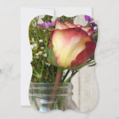 メイソンジャールフラワーズヴィンテージ素朴ブライダルシャワー 招待状 (裏面)