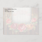 メイソンジャールフラワーリースブライダルシャワー インビテーションポストカード (裏面)