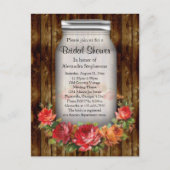 メイソンジャールフラワーリースブライダルシャワー インビテーションポストカード (正面)