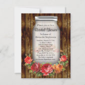 メイソンジャールフラワーリースブライダルシャワー マグネット招待状 (正面)