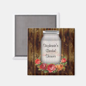 メイソンジャールフラワーリースブライダルシャワー マグネット (正面/裏面)